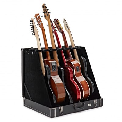 Rack-koffer voor 6 Gitaren van Gear4music, Zwart
