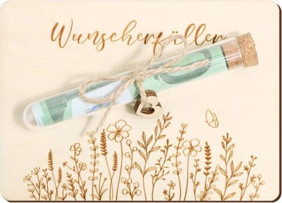 Houten Geldgeschenk Verpakking met Enveloppen - Originele Wensvuller Cadeau voor Verjaardag, Bruiloft en Reizen