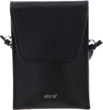 abro Leren Telefoontasje Schoudertas Leather Ariete Crossbodybag Camilla Black / Nickel Zwart