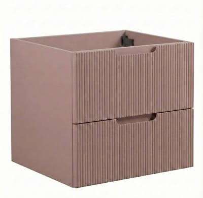Badplaats Wastafelkast Thermis 60 x 48 cm – Roze Mat – Hangend Wastafelmeubel Met Lades