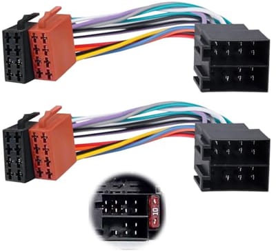 Universele 16-Pin Auto Radio Adapter Kabelset - ISO Stekker naar Bus Kabel Plug - Geschikt voor VW, FIAT, Opel Corsa B C, Astra F G - Set van 2