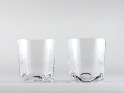 2 WAVE Bier / Gin / Water Glazen 9 cm hoog 250 ml Dutch Design Maarten Baptist Loodvrij Kristalglas