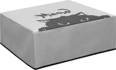 kwmobile hoes geschikt voor DeskJet 4120e / DeskJet 4155e / 4220e - Beschermhoes voor printer - Cover in grijs / zwart - Kat Meow design