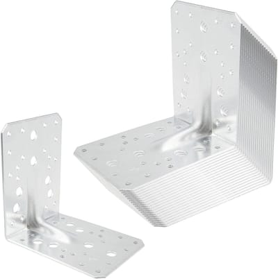 Hoekbeugels Set - Versterkingsbeugels Hoekverbinders - Meubels Bouwen - Met Verstevigingsrib - 130 mm - Zilver