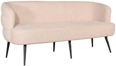 Eetkamerbank met armleuning Quinn 180cm beige chenille eetbank