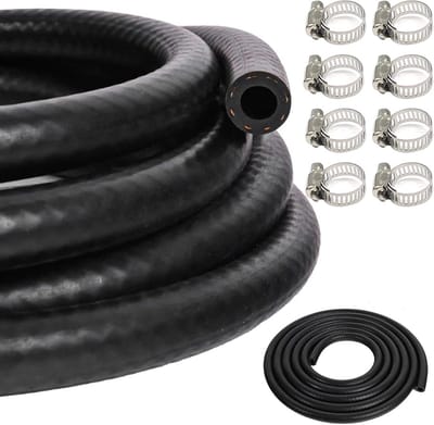 Brandstofslang 1 m motorfiets brandstofslang 4 mm brandstofslang met klem 8 stuks voor motorfiets auto tractor kleine motor (4 mm x 1 m)