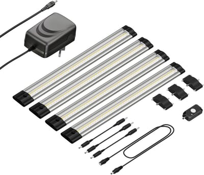 Set van 4 LED Onderkastlampen 30cm met Bewegingsmelder - Warm Wit Licht