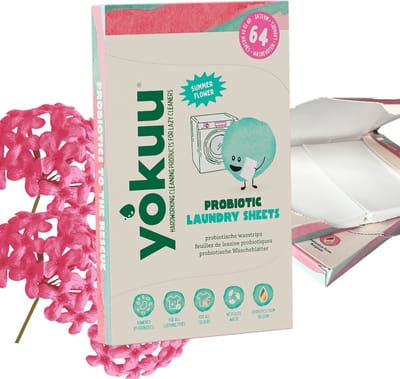 YOKUU Probiotische Wasstrips - 128 Wasbeurten - Zomerbloemen Geur - Reis Wasmiddel - Ultra Geconcentreerd en Voorgedoseerd - Ecologisch Wasproduct