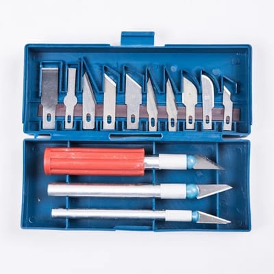 WiseGoods Premium Scalpel Mesjes Set 13 in 1 - RVS Hobby Messenset - DIY Tool - Messen En Tools Opbergdoosje - Hobby Gereedschap