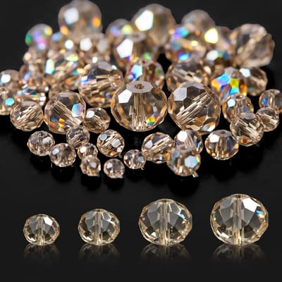 800 stuks 4/6/8/10mm kristalglaskralen voor het maken van sieraden, gefacetteerde rondelle glazen kralen, ronde sprankelende kristallen spacer kraal voor doe-het-zelf armbanden, kettingen, oorbellen