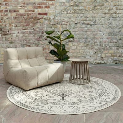 Rond buitenkleed Nova zwart/wit - Interieur05 - Rond 200 Ø - (L)
