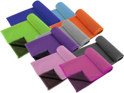 Sporthanddoek 9 Stuks - Sneldrogende Handdoeken - Fitness Zwemmen Fietsen - Zeer Absorberend - 92x31CM - Diverse Kleuren