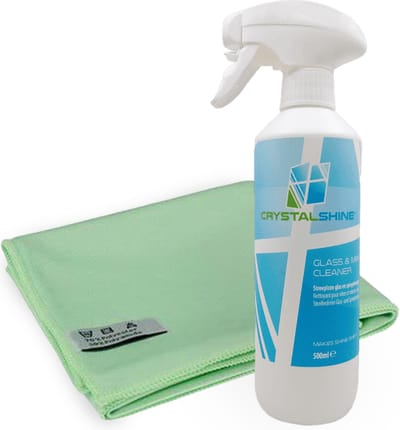 Glasreiniger | Spiegelreiniger + Glasdoek - 100% streep en vlekvrij - Beste glans resultaat op de markt - 500ml