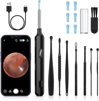 Zorghelden® Oorsmeer verwijderaar met camera - 16-Delige set - Inclusief duidelijke handleiding - Oorreiniger - Otoscoop - Oorlepeltje