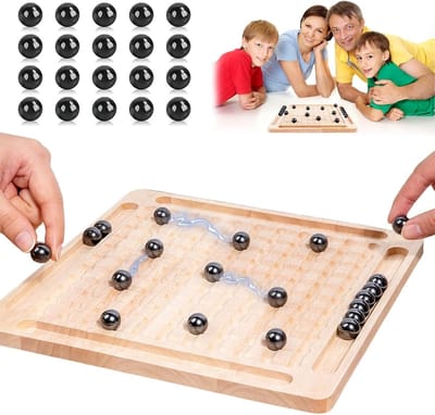 Magnetisch Schaakspel met 20 Sterke Magnetische Stukken van Hout - Educatief Reisspel voor Kinderen en Volwassenen, Strategisch Gezelschapsspel voor het Gezin