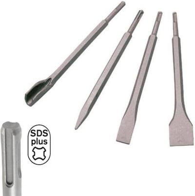Beitelset SDS Plus - boorhamerbeitels voor steen, tegels en beton - 4-delig