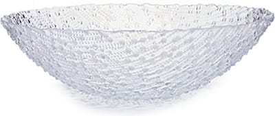 Grote fruitschaal - rond - 31 cm - bewerkt glas - schaal voor fruit