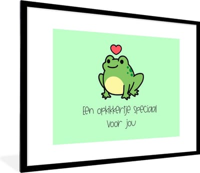 Fotolijst incl. Poster - Beterschap - Spreuken - Dieren - Opkikker - 80x60 cm - Posterlijst