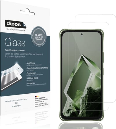 dipos – 2x Pantserfolie geschikt voor Itel Power 80 | 9H Screenprotector