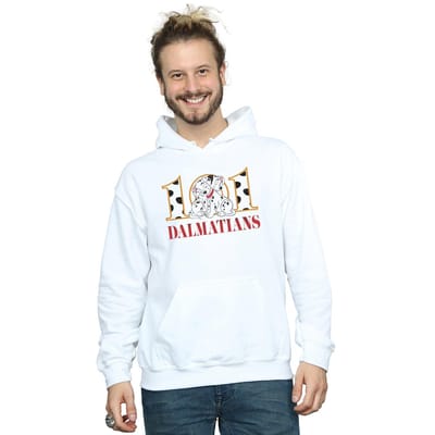 Disney Heren 101 Dalmatiërs Puppy Knuffel Hoodie (Wit)