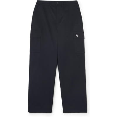 MLB New York Yankees Coupe Ample Broderie Lettres Couleur Unie Multi-Poches Pantalon Cargo Homme Pantalon Noir 3LWPB0746-50BKS M black
