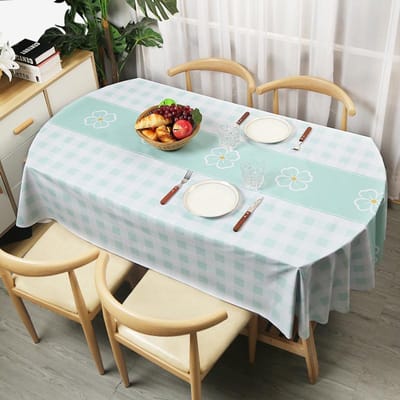 Ovaal Tafelkleed Waterdicht Oliebestendig Pvc Tafelbeschermer hoes Decoratieve Eettafel Koffiezaak Bruiloft Decor Mooi Tafelkleed 120x180cm 1pcs