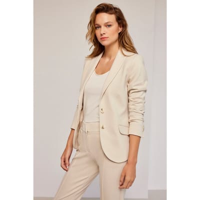 Summum Woman Blazer Classic Stretch (1s100) Ivory Maat: 44 | Blazers Outlet | Dames | Beige