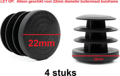 Insteekdop 4 stuks rond zwart 22mm kunststof pootdop insteekdoppen pootdoppen stoelpootdop stoelpootdoppen