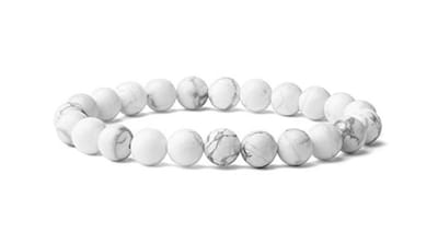 Bixorp Gems Howliet Edelstenen Armband - Gepolijste Edelsteen Kralenarmband