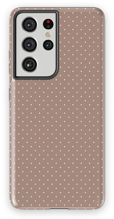 Micro Dots Tough Hoesje Samsung Galaxy S21 Ultra | Geschikt Voor Mag | Stippen Motief Backcover Samsung Galaxy S21 Ultra Mocha Confetti