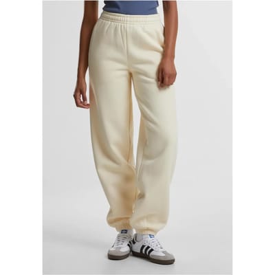 Urban Classics - Fluffy Dames joggingbroek - XS - Creme
