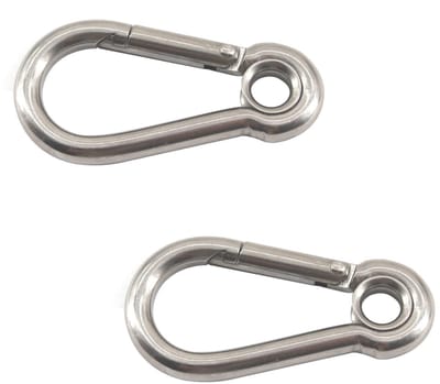 Dailygoods - 10x100mm Heavy Duty Veerhaak 304 Roestvrij Stalen Karabijnhaak Metalen Clips Sleutelhanger Link Gesp voor Hangmatten, Camping, Sleutelhanger, Hondenketting, Sleutelhanger (Pack van 2)