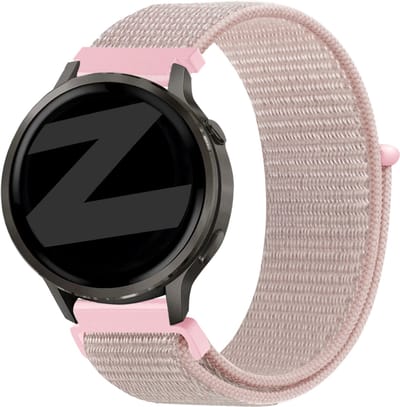 Bandz Nylon loop bandje (18mm) - Geschikt voor Garmin Vivoactive 4s / Vivomove 3s / Venu 2s / Venu 3s / Forerunner 255s / Forerunner 265s / Venu 4 - 41mm - Rosé goud