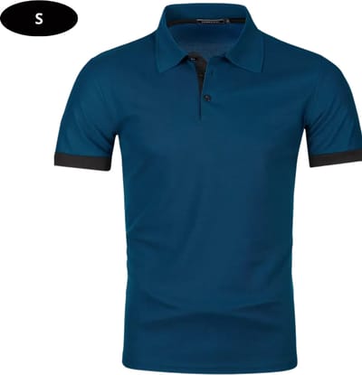 Livano Golf Shirt Heren - T-shirt - Golfkleding - Golfen - Golf Accessoires - Polo Shirt - Blauw - Maat S