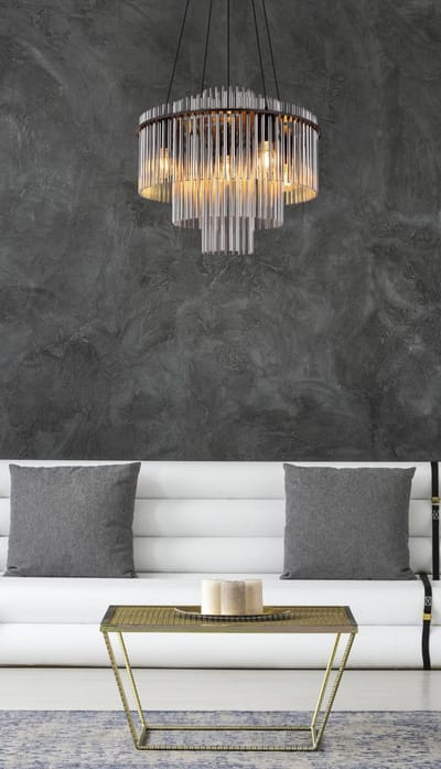 Globo - hanglamp - GORLEY - zwart - glas - Ø 50cm - E27 - 15698H1