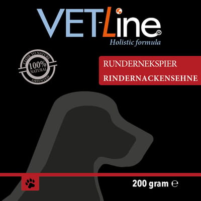 VETLINE - Rundernekspier 200g – Vetarme, natuurlijke kauwsnack voor honden