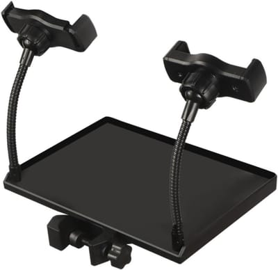 Microfoon Geluidskaarthouder - Zingende Telefoonhouder - Muziek Maken - Verstelbare Klem - 20x14x4 cm - Zwart