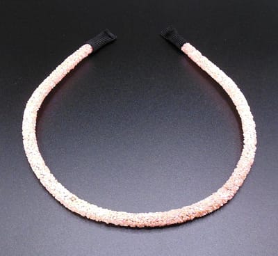 Diadeem zalm kleur glitter dun