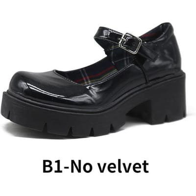 Japanse Mary Jane Schoenen Dames Dikke Zool College Stijl Enkele Schoenen Lente Zomer Nieuwe Stijl Gesp Retro Zwarte Schoenen 36 black