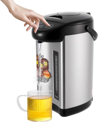 Heetwater Dispenser - Waterkoker Thermos - Snel Water Koken - Roestvrij Staal - 4 Liter Capaciteit - Wit