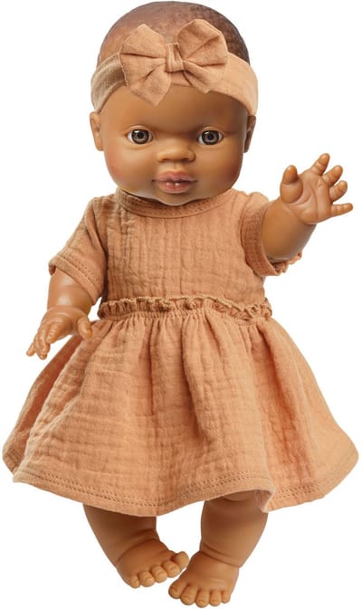 Meisjes Babypop met Groen Jurkje - 34cm