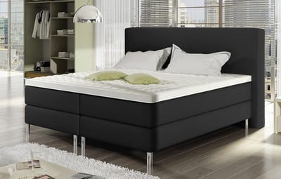 Boxspring 160x200 Brussel Zwart lederlook