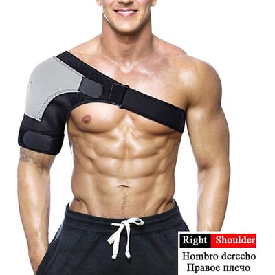 Verstelbare Schoudersteun Brace Neopreen Compressiehoes voor Sportherstel Rugpijnverlichting Beschermband black
