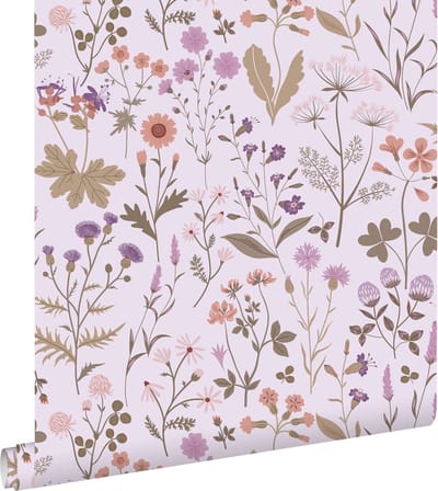 ESTAhome behang veldbloemen lila paars - 53 cm x 10.05 m - 139756