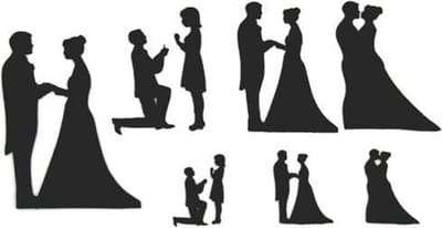 Patchwork Cutter Wedding Silhouette Set