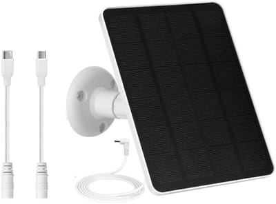 Zonnepaneel Camera - Oplaadpaneel Buiten - Energie Opwekken - Waterdicht Ontwerp - 5 Watt - Zwart