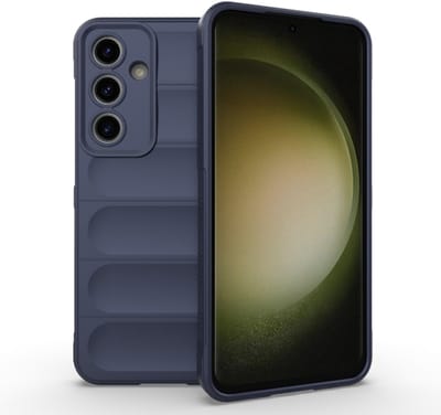 Casemania Hoesje Geschikt voor Samsung Galaxy A57 - Donker Blauw - Geribbeld Siliconen Back Cover - Volledige Camera Bescherming - Extra Stevig Val en Stootbescherming Telefoonhoesje