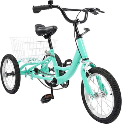 Kinder driewieler - Driewieler fiets - Veilig spelen - Stalen frame - 16 inch - Lichtgroen
