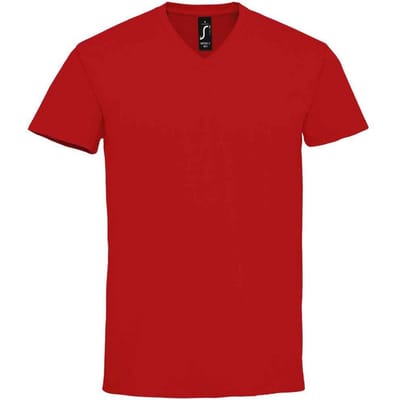 SOLS Heren Imperial V Hals T-shirt (Rood)