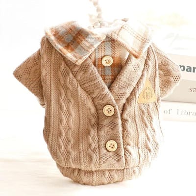 Honden Winter Mode Warme Kleding Gebreide Huisdierkleding Voor Kleine Middelgrote Honden Chihuahua Puppy Huisdier Trui Yorkshire Hond kat Trui XS beige